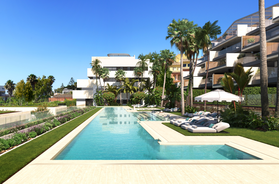 Apartamentos y villas en primera linea de la playa, Manilva New beachfront apartments and villas in Manilva Apartamente și vile pe prima linie de plajă în Manilva Appartements et villas en première ligne de plage à Manilva