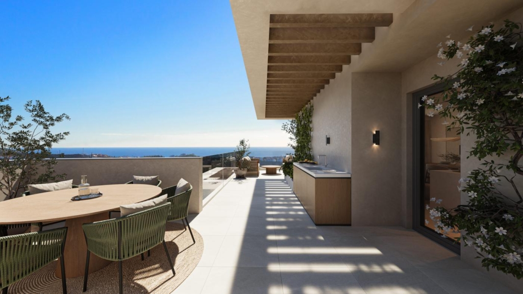 Nuevo piso de 1 dormitorio en Altos del Chaparral, Mijas
