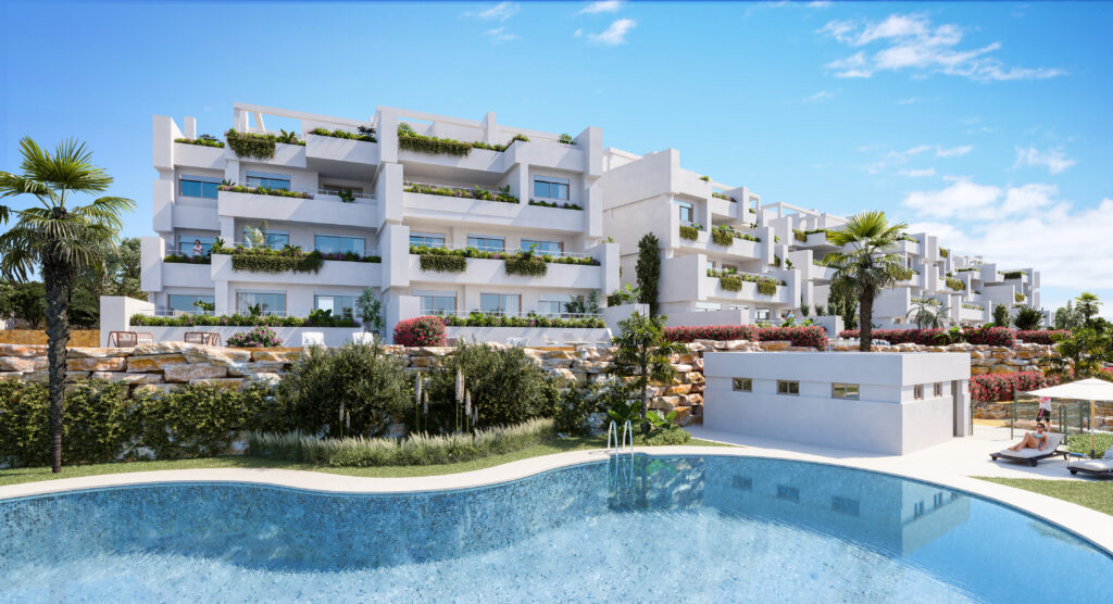 Pisos de 2 dormitorios junto a Estepona Golf 2 bedroom apartments next to Estepona Golf Apartamente cu 2 dormitoare lângă Estepona Golf Appartements avec 2 chambres à côté du golf d'Estepona